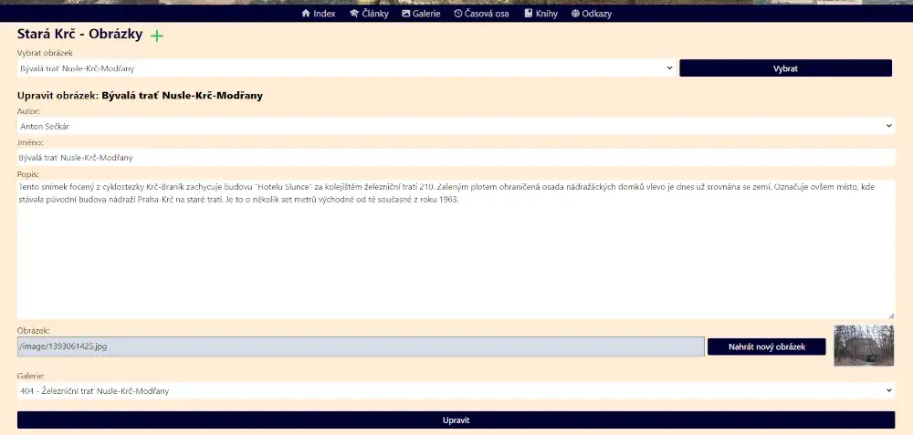 FormKit administrace na webu 'Stará Krč'